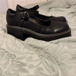Classic Black Mary Jane Platform Shoes